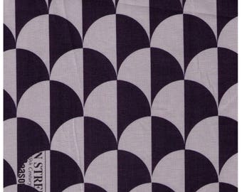 HALF YARD Precut - Yuwa - Scallop in Grey/Navy - Suzuko Koseki  826271-D - Clamshell, Scale, Wave Pattern - Japanese Import Fabric