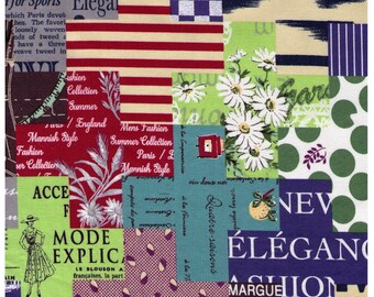 HALF YARD Yuwa - Cheater Plus Print in BRIGHTS - Suzuko Koseki 829607-A - Japanese Import- Paris Bonjour France Pattern Daisy