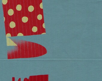 HALF YARD Yuwa - Simple Quilt on Teal - Yoshiko Jinzenji - Low Volume Print - Japanese Import Fabric JZ152109-E