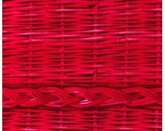 HALF YARD - MI39403-3 Photo Realistic Dark Pink Basket Weave with Braid, Oxford Cotton - Cosmo Textiles, Japanese Import