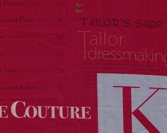 HALF YARD Yuwa LINEN - 446529-D Fashion Magazine Newspaper Magenta Fuchsia Print - Blue, Brown, Pink, White Black - Suzuko Koseki - Japanese