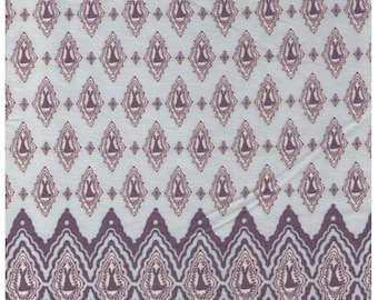Half Yard - Mikiono Elfin and Little Friends - Bunny Border Print - Blue and Grey Colorway 3001-B - Japanese Imported Fabric
