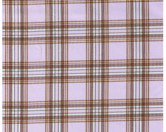 HALF YARD Cosmo Textile - Vanilla Pop Plaid in LAVENDER - Ap81407-C - Cotton Twill - Japanese Import - Purple, Yellow, Brown, Mint