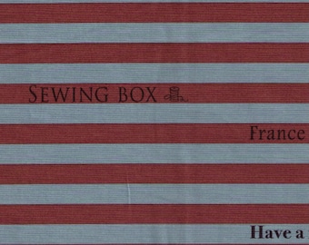 FAT QUARTER Yuwa - Fashion Magazine Text Stripes - Brown and Blue Lines  816904-H- Suzuko Koseki - Japanese Import Fabric