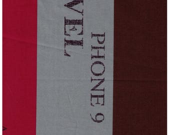 FAT QUARTER Yuwa - Flag Stripe Pink, Light Blue and Brown - Suzuko Koseki 826314-C - Japanese - Merci, Bonjour, Cafe, Europe, Postage Stamp