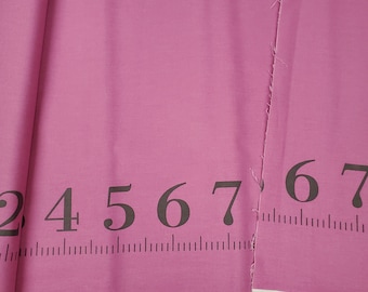 HALF YARD Kokka Trefle - Ruler Border Print on Purple-Pink Colorway 29500-501B - Numbers 1 2 3 4 5 6 7 8 - Lightweight Canvas  - Japan