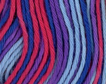 Sashiko Thread #76 Marine Blue, Purple, Red and Aqua Variegated - 100% cotton - 20 meter (22 yd) skein - Hand Stitching- Japanese Import