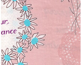 FAT QUARTER  Lecien - Atelier Akiko - Bonjour Paris in Blush/Beige 31095-10 - Floral, Daisy, Wreath Japanese Imported Fabric