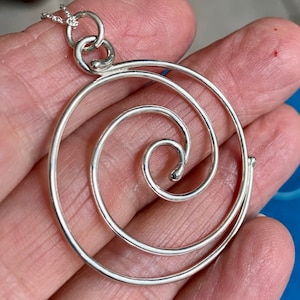 Wave necklace, silver wave