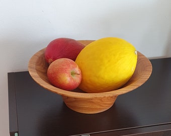 Wooden bowl, fruit bowl made of cherry wood