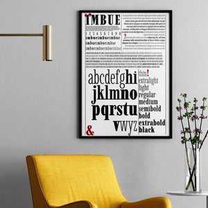 Typografisches Poster, Imbue Font Poster, Geschenk für Designer, Geschenk für Schriftsteller, Werbebüro Decor Poster, Dekoratives Poster, Bürogeschenk