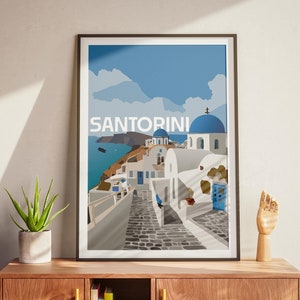 Location Map of Santorini Print | Scenic View of Santorini, Greece | Poster Download PDF | Ideal Gift for Greece Lovers