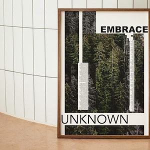 Póster decorativo "Abraza el bosque desconocido": impresión artística digital inspirada en la naturaleza, regalo perfecto para el hogar y la oficina