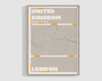 London City Map Print, Minimalist Home Decor (Digital Download)