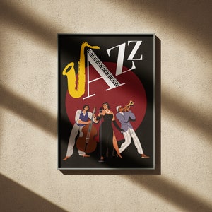 Jazz Band Digital Poster - Music Wall Art, Gift for Jazz Lovers, Ideal for Home or Bar Decor, Printable Art, Music Poster, Housewarming Gift