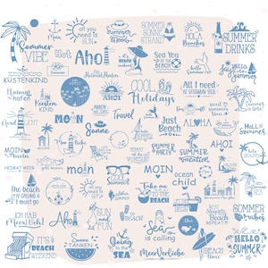 Bundle MEGA nautique allemand, fichier traceur Moin, Maritime svg, clipart nautique, phare svg mouettes, Bienvenue dans le Nord svg Cricut