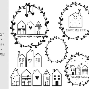 File plotter Case Casa svg, Casa piena d'amore svg, Casa svg, Detti tedeschi a casa, Decorazione della casa svg, File plotter Cricut