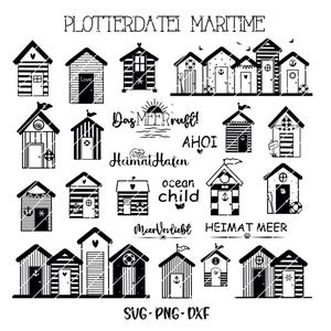 Bundle nautique allemand Bonjour traceur fichier svg Maritime maison de plage Clipart phare svg mouettes svg Bienvenue dans le Nord svg