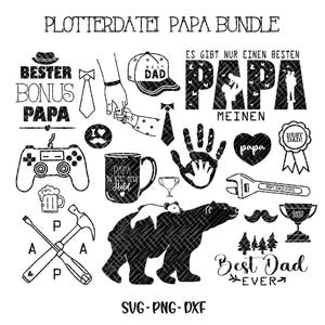 Plotterdatei Papa, Vatertag, Weltbester Papa, Papi, Vater, Cricut Descargar trazado, Alles Liebe zum Vatertag, SVG, PNG, Paquete de trazado