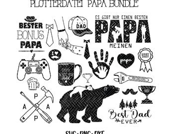 Plotterdatei Papa, Vatertag, Weltbester Papa, Papi, Vater, Cricut Descargar trazado, Alles Liebe zum Vatertag, SVG, PNG, Paquete de trazado