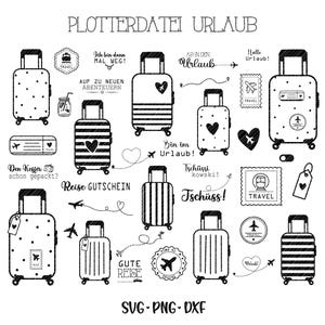Deutsche Reise Plotterdatei svg png Bundle - Strand svg - Sommer svg - Reise svg - Cricut Silhouette Studio - Reise Sprüche - Urlaub svg