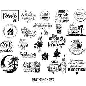 Plotterdatei Ruhestand Svg, file plotter tedesco pensione, detti dei pensionati, regalo per la pensione - cuore svg - pensione svg