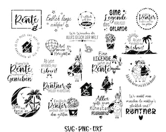 Plotterdatei Ruhestand Svg, German plotter file pension, pensioner sayings, gift for pension - heart svg - retirement svg