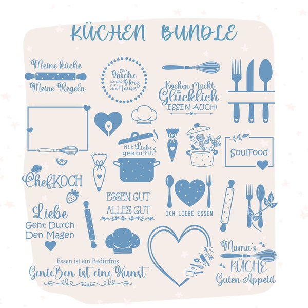 Kitchen Plotter File Svg Cooking Vector Icons Baking PNG Cooking Cricut  Vinyl Laser Cut File cooked with love clipart Baking Mama's kitchen