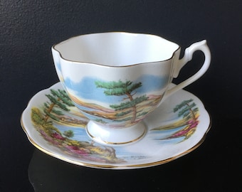 Robert Burns Rabbie Burns Teacup and Saucer Ye Banks and Braes Poets Series Scottish Poem The Banks O' Doon Queen Anne Fine Bone China