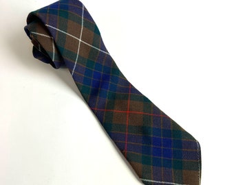 Vintage Hunting Fraser Tartan Neck Tie Clan Tartan Clan Fraser Necktie 100% Wool Scottish Plaid