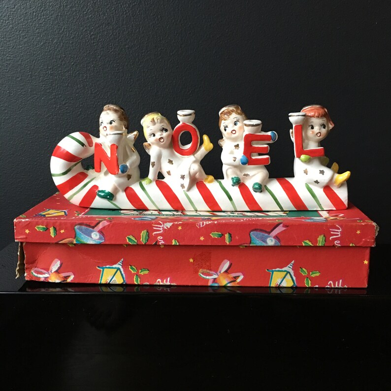 Relco Candy Cane Noel Kids Angels in Original Box Cute Etsy