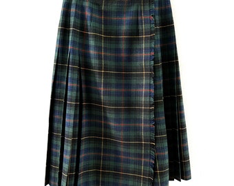 Clan MacInnes Modern MacInnes Hunting Tartan Kilt Ladies Kilted Skirt Heavy Wool Vintage