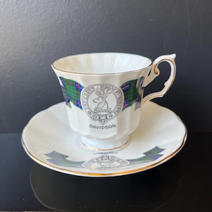 Clan Davidson Teacup Tartan Series Royal Stafford Bone China Cup and Saucer Tea Coffee Scottish