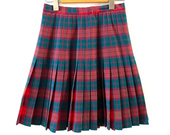 Vintage Tartan Mini Skirt Kilted Skirt Plaid Highland Queen Scottish Pleated Short Skirt Authentic Girls or Womens Skirt