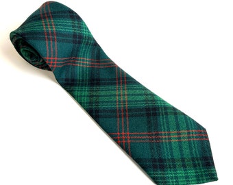 Vintage Ross Hunting Tartan Neck Tie Clan Tartan Clan Ross Tartan Necktie 100% Wool Scottish Plaid