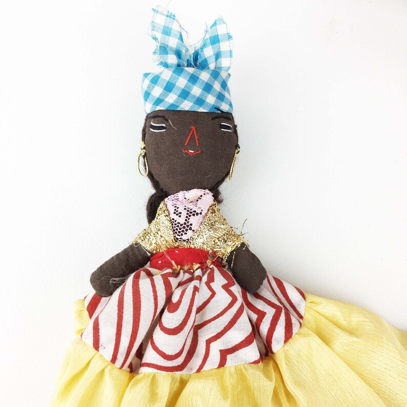 Vintage Caribbean Doll Souvenir Rag Dolls Fabric Ladies Etsy