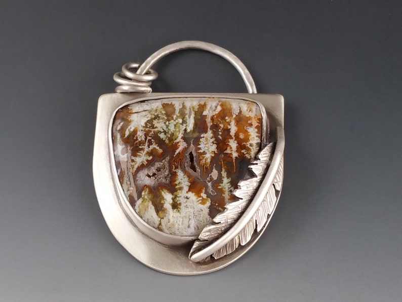 Linda Marie Agate with Druzy Sterling Silver Pendant