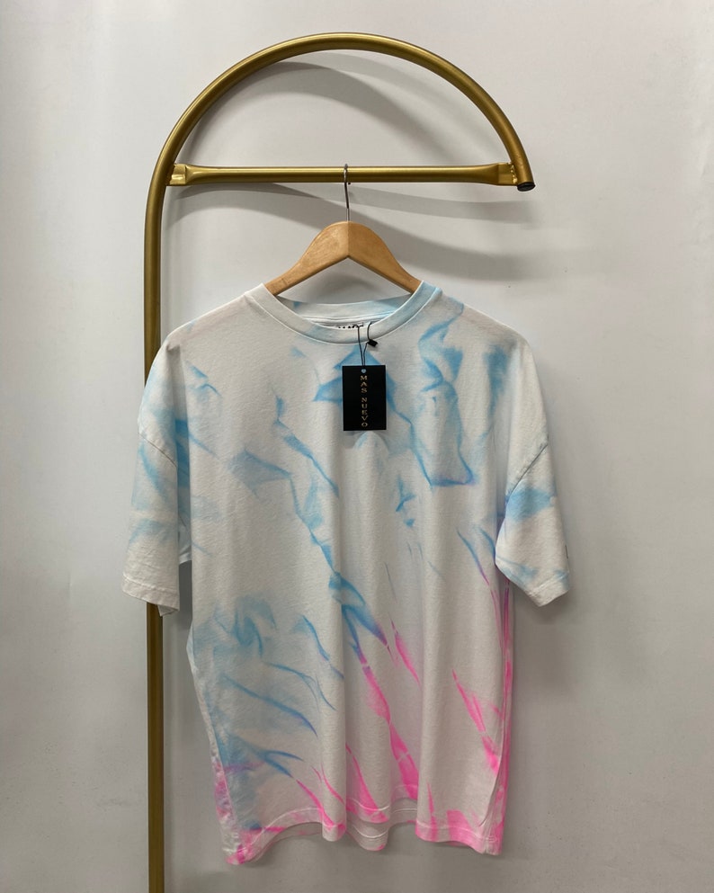 Cute Pink Blue Pastel Colors Neon Tie Dye Unisex Oversized T-shirt ...