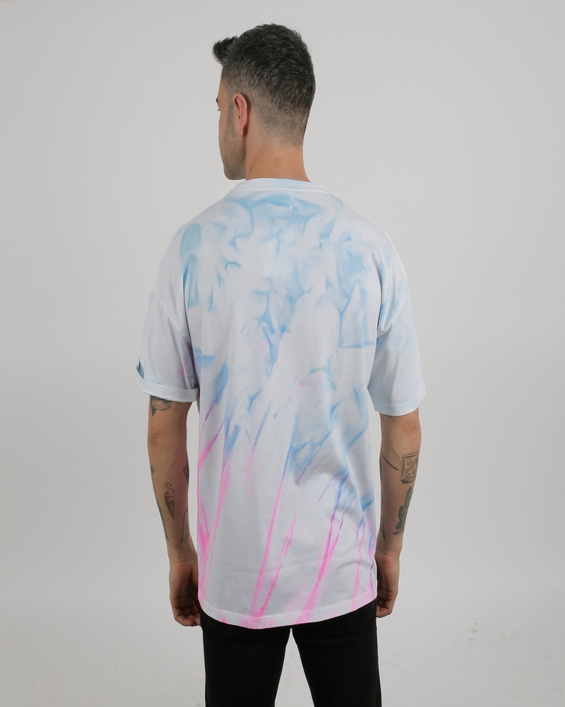 Cute Pink Blue Pastel Colors Neon Tie Dye Unisex Oversized T-shirt ...