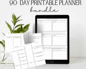 A4 Printable planner|Motivation planner|Productivity planner|Goal setting|Goal planner|90 day planner|Printable Goal Planner Bundle