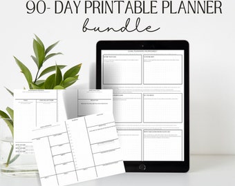 US Letter Printable Planner|Motivation planner|Productivity planner|Goal setting|90 day planner|Printable Goal Planner Bundle