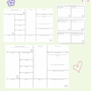 Planificador imprimible de cartas de EE. UU./Planificador de motivación/Planificador de productividad/Planificador Kawaii/Establecimiento de objetivos/Planificación de objetivos/Kawaii/Planificador de 90 días