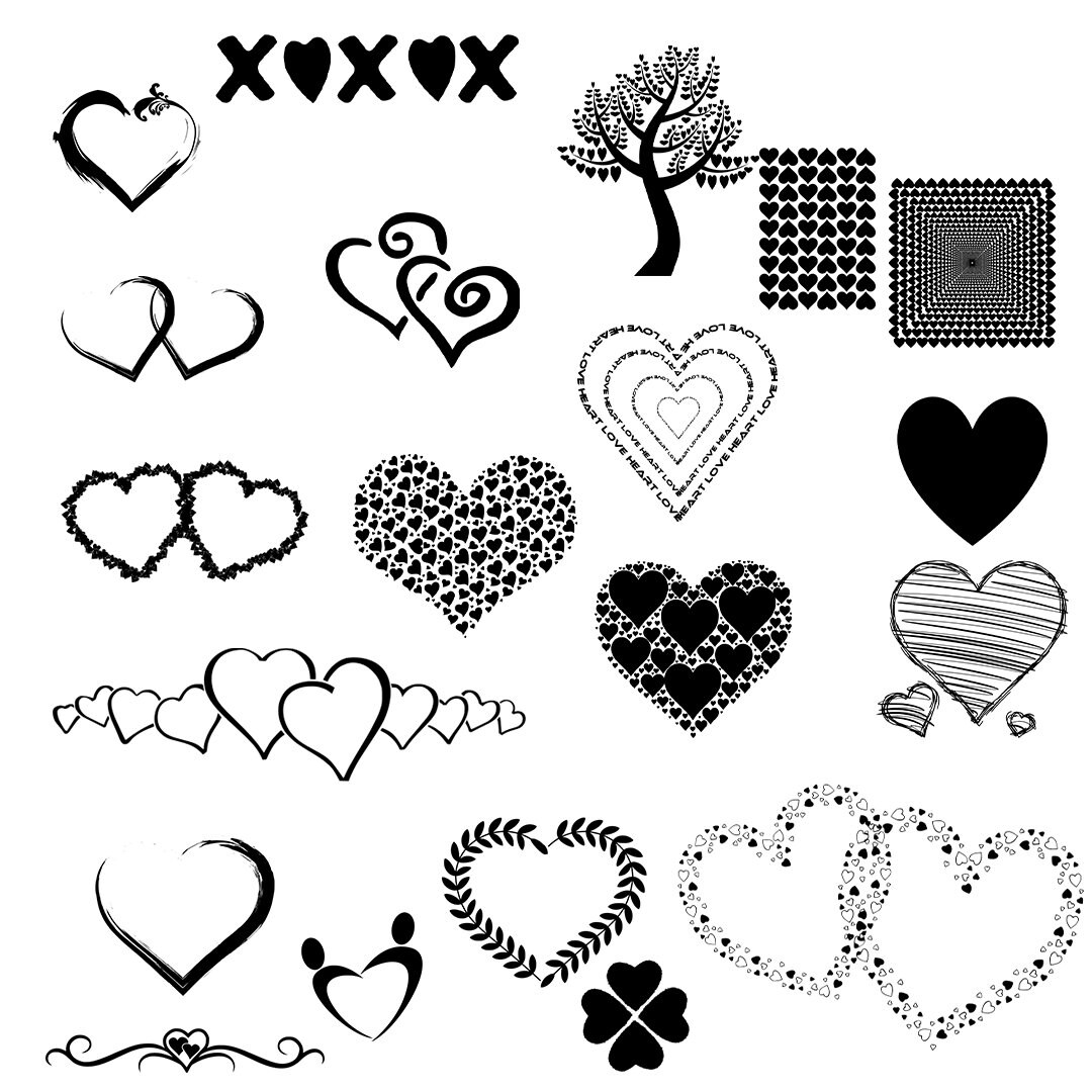 Heart Drawing Solid Hearts Svg Bundle, Heart Outline Svg, Heart Cut Files, Heart Clipart ...
