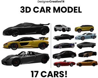 3D Car Bundle, 3D Car Model, 3D Model, 3D Car, 3D Porsche Model, Blender Car Model, 3D Blender