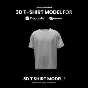 3D Procreate T Shirt Model, 3D Model, 3D Procreate, Tshirt 3D, 3D Tshirt, Procreate Model, 3D Tshirt,