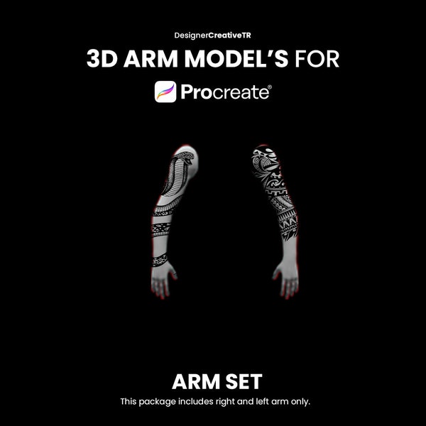 3D Arm Model, 3D Procreate Arm, 3D Model, Arm Model, Procreate Arm Model, Procreate Model, 3D Procreate Model, Arm Bundle, Arm Set, 3D Arm