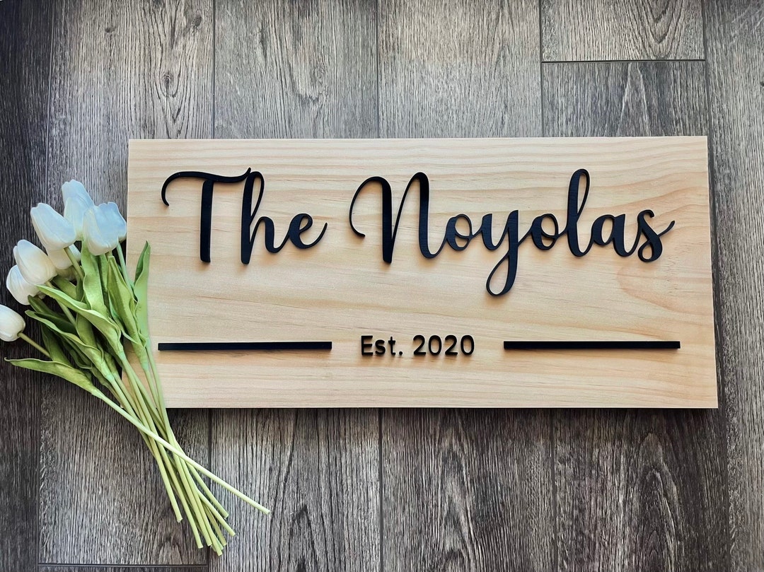 Custom 3D Wood Sign Personalized Rustic Plaque Handmade Elegant ...