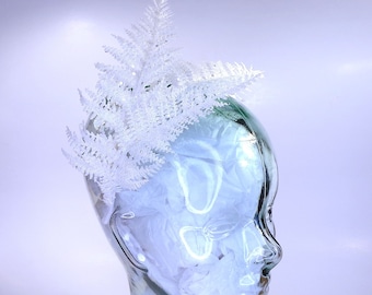 Frosted Ferns! Fascinator, White Fascinator, Headband, Wedding Fascinator, Tea Party Hat, White Hat, White Fascinator, Bridal Hat, Tiara