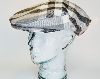 The Poor Boy Hat, Flat cap, Flat Hat, Winter Hat, Newsboy Hat, Golf Cap, Plaid Hat, Travel Hat, Peaky Blinders Hat, Medium 7 1/4(58 cm)