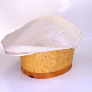 Handmade Linen Flat Cap: Ivory Summer Golf Hat